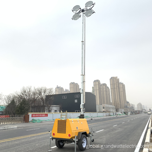 Portable Mobile Light Towers Trailer 4 X 1000W Mobile Light Tower Trailer Factory